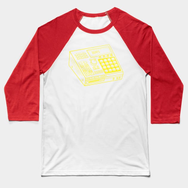 Beat Maker (Yellow Rose Lines) Analog / Music Baseball T-Shirt by Analog Digital Visuals